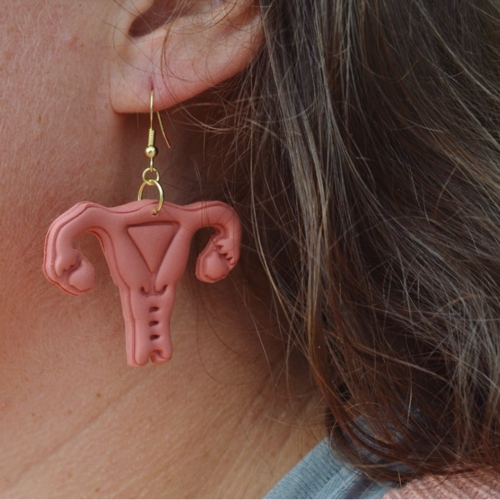 Pink Uterus Earrings